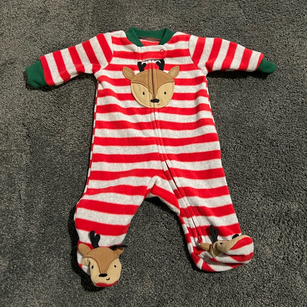 Target Just One You Polyester Newborn Reindeer Pajamas